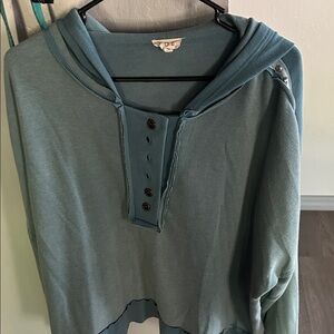 POL Blue Women's Sweater with studs on the sleeves